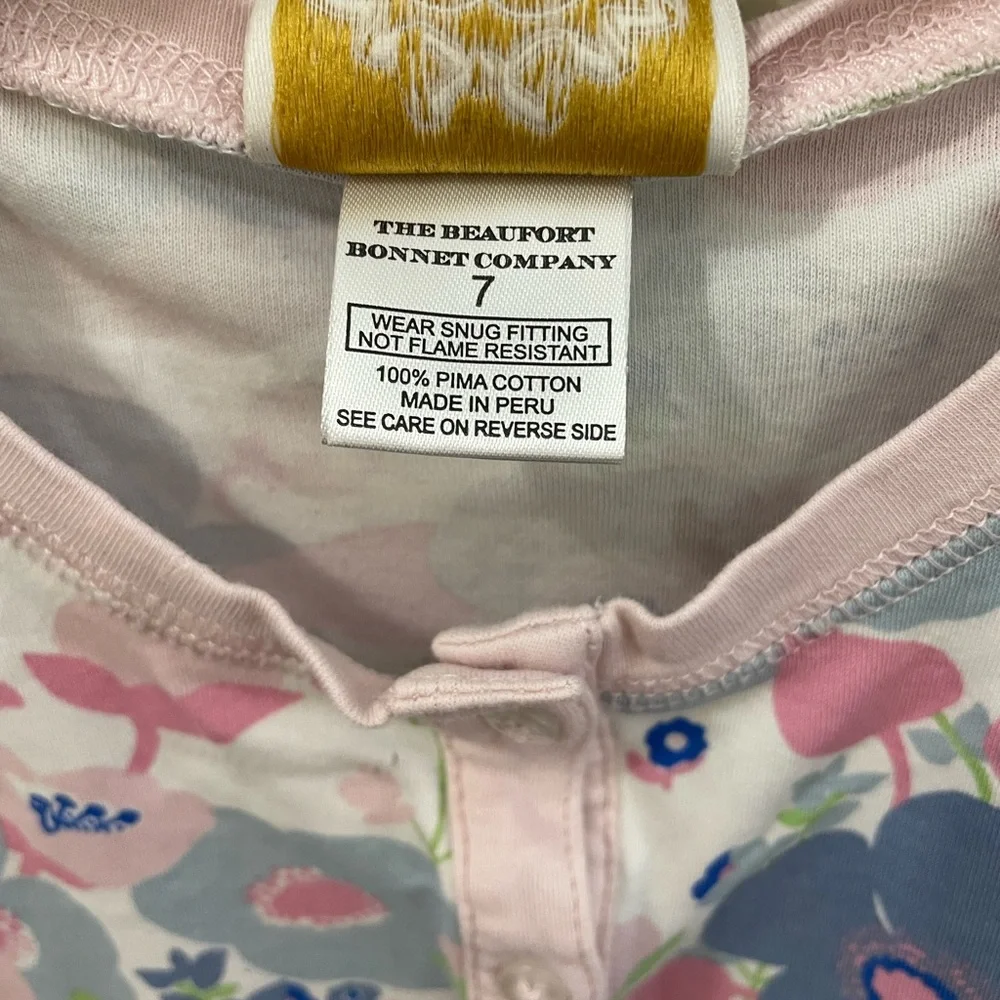 The Beaufort Bonnet Co. Floral‎ Kids Pajama Set Pima Cotton AS-IS - Picture 4 of 5